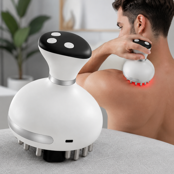 Масажер для шкіри голови Smart Body cupping massager / Вакуумний масажер для шиї та спини, антицелюлітний, USB / Лімфодренажний масажер sp10585 фото