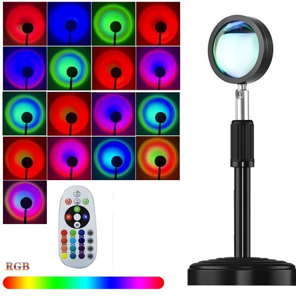 Sunset Lamp RGB 16 кольорів - проекційний світильник заходу сонця, світанку з пультом mu88552036 фото