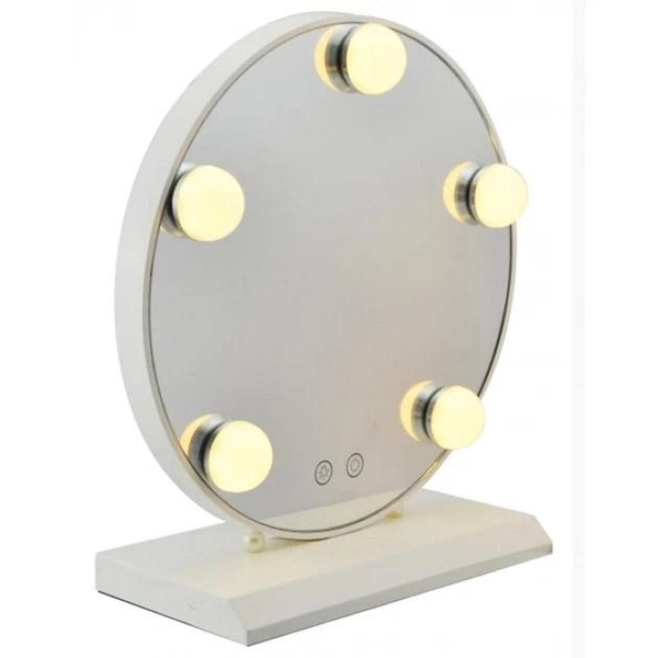 Кругле дзеркало для макіяжу з LED підсвічуванням Led Mirror JX-526, 5 LED, Білий М15985 фото