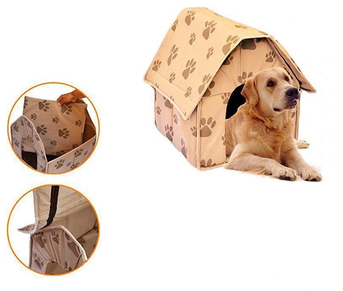 Бежевий Переносний м'який будиночок будка для собак Portable Dog House VEN0351A фото