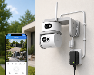 Вулична камера SmartHD Ai08+ 4G / Камера відеоспостереження V380pro / Поворотна камера з двома об'єктивами 2055940 фото