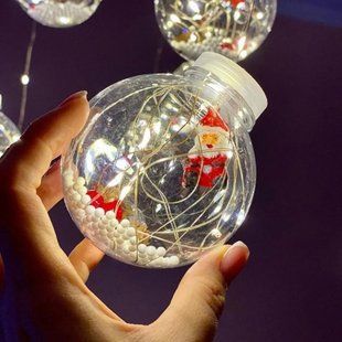 Гірлянда завіса штора Кулі з наповненням Дід Мороз, 3м, 10 куль LED USB 2124079 фото
