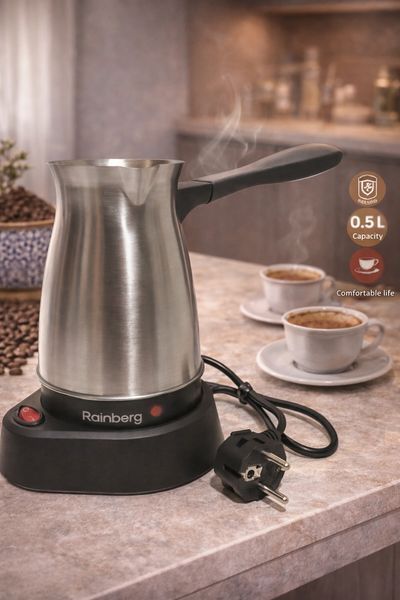Турка електрична кавоварка кавоварка Rainberg RB-612, 0.5L RB612 фото