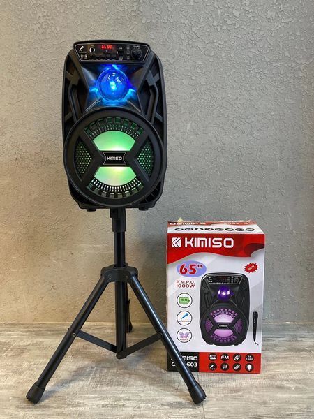 Акумуляторна бездротова Bluetooth колонка Kimiso QS-3603 (6.5") з мікрофоном та підсвічуванням G3603 фото