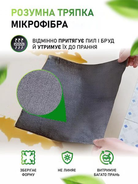 Серветки з мікрофібри одноразові кухонні 20шт/уп 25*25см Home AND 5484 2054617 фото