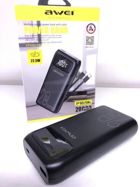Павербанк AWEI P13K/9610 22,5W Зарядний пристрій 20 000 mah sp9610 фото