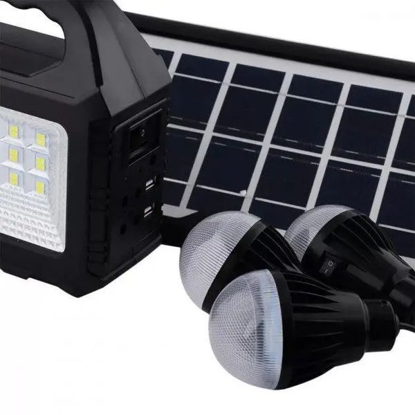 Багатофункціональний LED ліхтар Cclamp GD-101 із сонячною панеллю, 3 лампочки, повербанк GD-101 фото