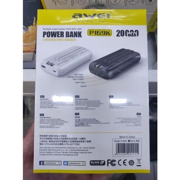 Павербанк AWEI P13K/9610 22,5W Зарядний пристрій 20 000 mah sp9610 фото