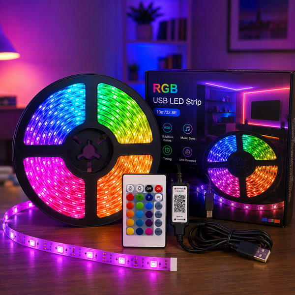 Гибкая светодиодная лента RGB USB 20м / RGB лента / USB Led лента + пульт G10148 фото