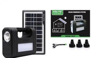 Станція зарядна портативна GDLITE GD-8017 Smart з 3 лампами та сонячною панеллю 24356998675 фото