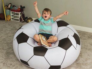 Надувне крісло-пуф Inflatable Sofa / Надувне крісло-мішок 110&times;110&times;85 см Чорно-білий G6820/6 фото
