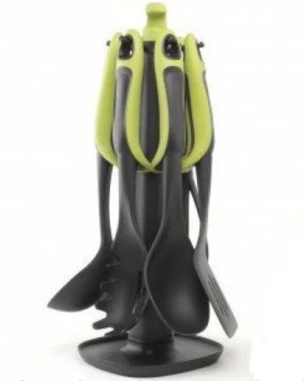Набір кухонного приладдя ЗЕЛЕНИЙ KITCHEN TOOLS, 7 предметів Кухонний набір з підставкою GK5005 фото