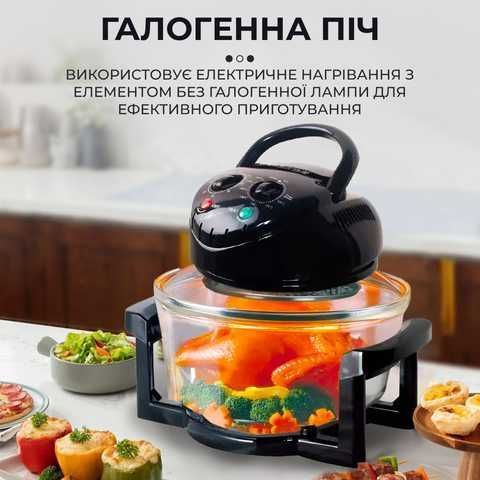 Аерофритюрка 6в1 SOKANY SK-560 електрична аерогриль 13 л 1400 Вт галогенна піч температура до 250 С M16506 фото