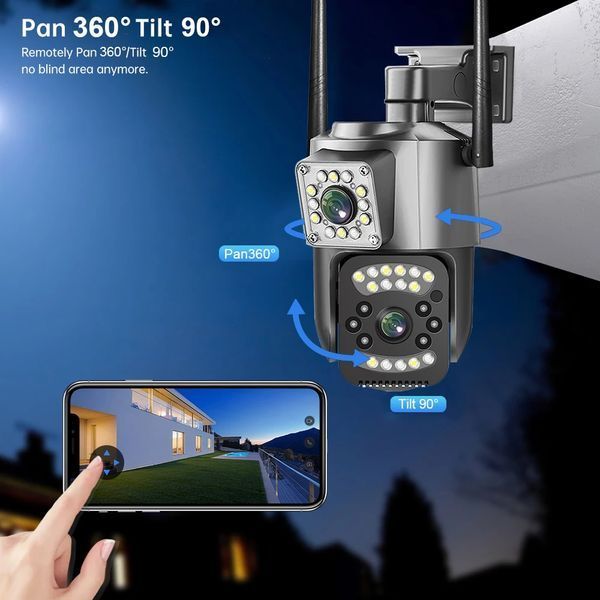 Вулична WIFI камера відеоспостереження поворотна Smart Home Camera SC03 V380 Pro на два об'єктиви Sp8761 фото