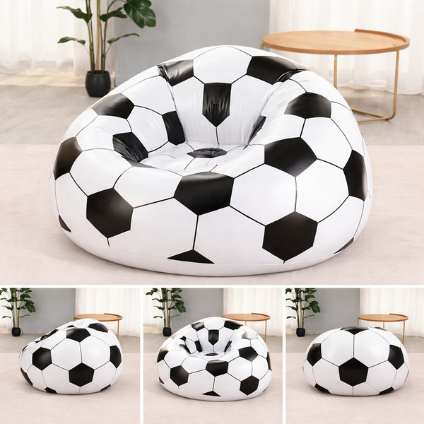 Надувне крісло-пуф Inflatable Sofa / Надувне крісло-мішок 110&times;110&times;85 см Чорно-білий G6820/6 фото