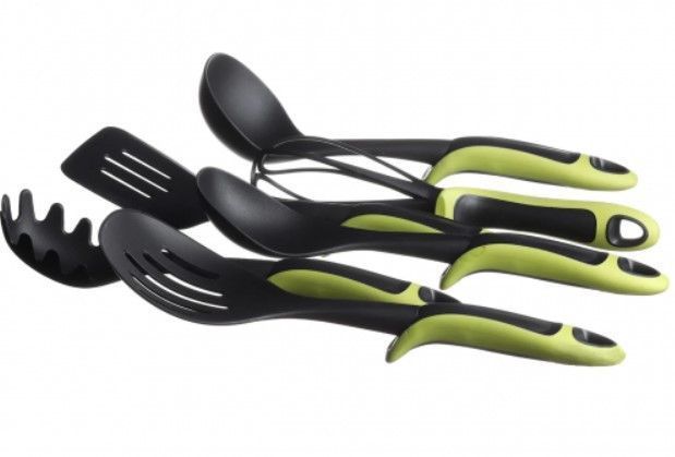 Набір кухонного приладдя ЗЕЛЕНИЙ KITCHEN TOOLS, 7 предметів Кухонний набір з підставкою GK5005 фото