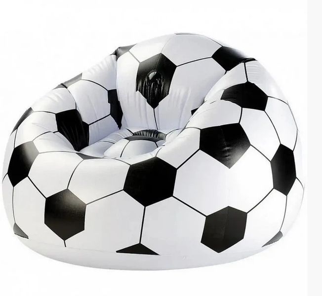 Надувне крісло-пуф Inflatable Sofa / Надувне крісло-мішок 110&times;110&times;85 см Чорно-білий G6820/6 фото