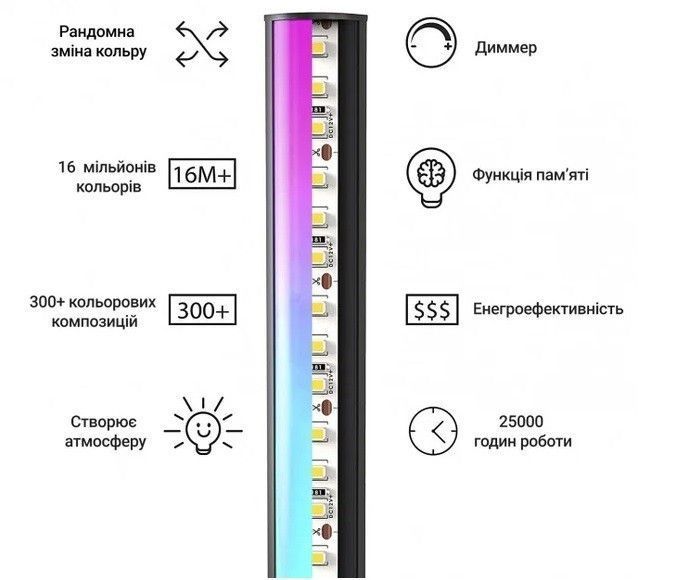 Кутовий LED торшер Ledox Design з пультом та регульованою яскравістю 330 колірних комбінацій 20500000011 фото