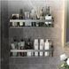 Металева полиця для ванної самоклеюча Bathroom shelf до 10 кг GREY G6410 фото 2