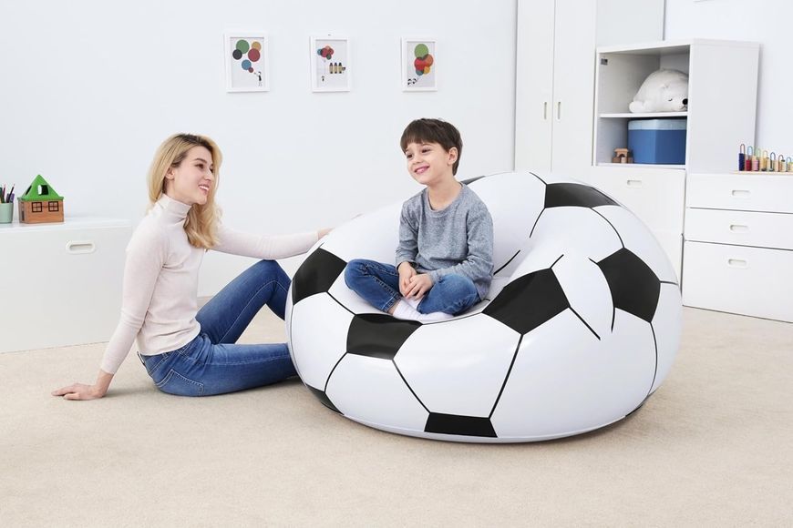 Надувне крісло-пуф Inflatable Sofa / Надувне крісло-мішок 110&times;110&times;85 см Чорно-білий G6820/6 фото