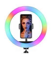 Кільцева світлодіодна лампа RGB 30 см із кріпленням для телефону 2433321253 фото
