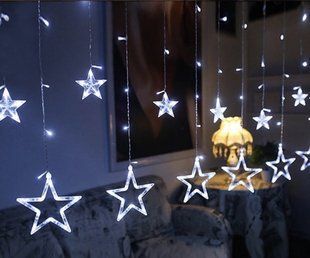 Світлодіодна гірлянда штора зорепад 138LED (гірлянда із зірками): довжина 2,5м (білий колір) pr52847963 фото