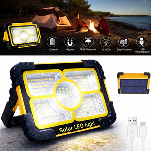 Ліхтар акумуляторний 30W, 3600mAh, Working Lamp JN-882 / Прожектор світлодіодний / Лампа на сонячній панелі SJN-882 фото