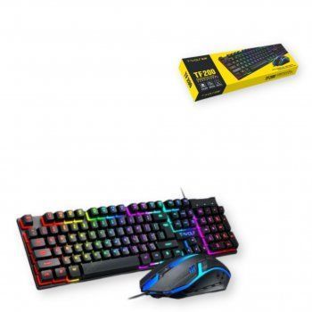 Ігровий комплект клавіатура та миша навушники килимок 4в1 Linmoni TF-400 Kit з RGB підсвічуванням для геймерів n852369 фото