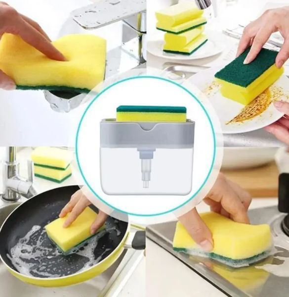 Диспенсер для миючого засобу натискний Soap Pump Sponge Caddy G88852101 фото