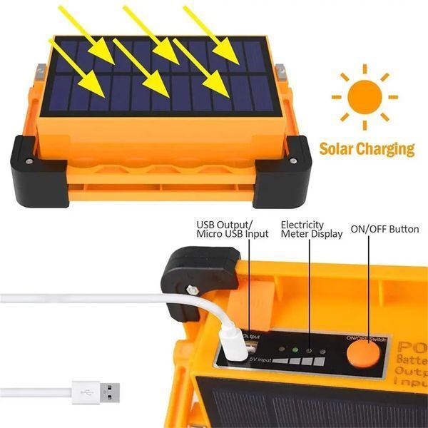 Фонарь аккумуляторный 30W, 3600mAh, Working Lamp JN-882 / Прожектор светодиодный / Лампа на солнечной панели SJN-882 фото