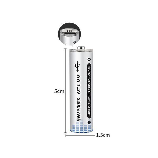 Комплект батарейок 2хAA з роз'ємом Type-C на 1.5V/3500mWh sp10597 фото