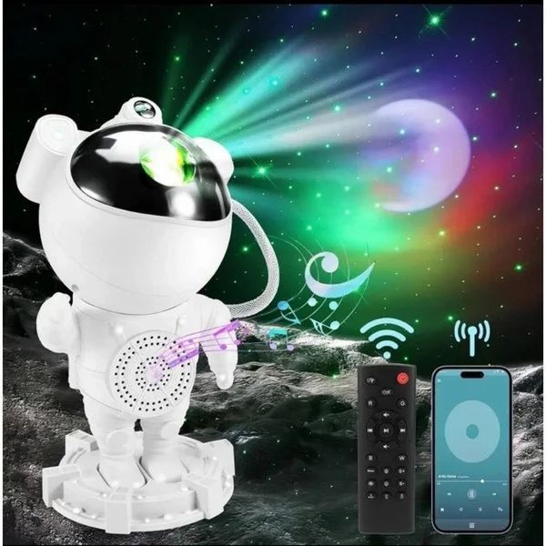 Ночник проектор зоряного неба Астронавт із Bluetooth колонкою Sky Star Astronaut Bambi ZZ-202 44091072 фото