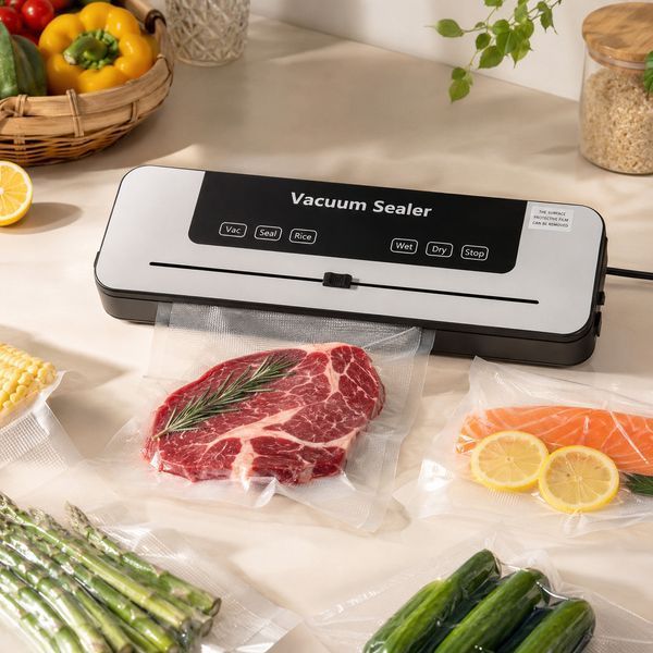 Вакуумный упаковщик для продуктов Vacuum Sealer + вакуумные пакеты 10 штук VEN-1532 фото