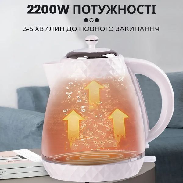 Чайник електричний безшумний дисковий на 1,7 л 2200 Вт Sokany SK-1032 SK-1032 фото