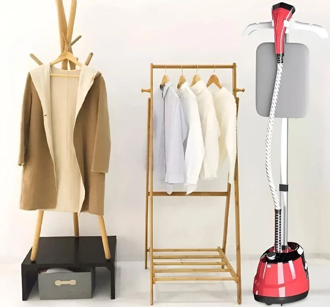 Вертикальний відпарювач для одягу Garment Steamer 2000W / Червона Парова праска для всіх видів тканини G7722 фото