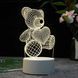Настільний 3D акриловий світильник,декоративний настільний з об'ємним малюнком Ведмедик з серцем 3D фото 5