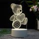 Настільний 3D акриловий світильник,декоративний настільний з об'ємним малюнком Ведмедик з серцем 3D фото 2