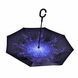 Парасолька Lesko Up-Brella Зоряне небо складається парасолька у зворотному напрямку довга ручка антизонт хіт 540VEN187 фото 4