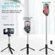 Селф палиця, штатив-монопод для телефону з Bluetooth пультом та LED світлом Selfie Stick DF-01S AND 5222 (чорний) 2054041 фото 7