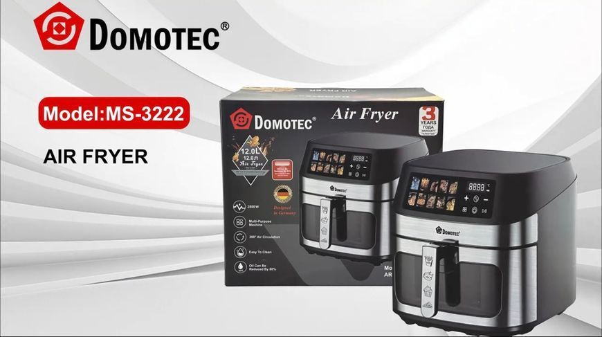 Аерофритюрниця для смаження без масла Domotec MS-3222 3500W NF-00009353 фото
