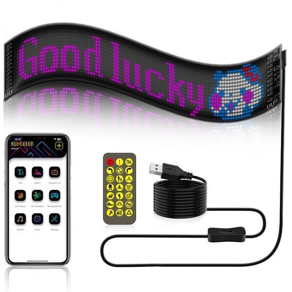 Гибкий экран LED Matrix Panel APP wifi rgb 120мм*595мм(16X96) ART-0567 sp9940 фото