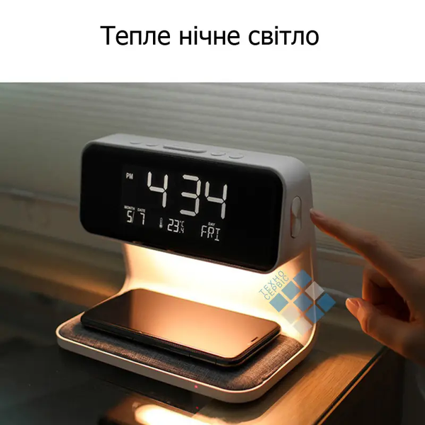 Будильник Holdmay KP-626 із бездротовою зарядкою LED M767676 фото