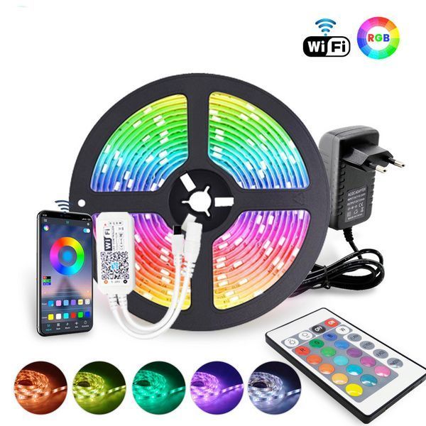 Світлодіодна стрічка LED RGB USB APP SF-20, самоклеюча, 5 м, з пультом ДУ, на 300 діодів G7770 фото