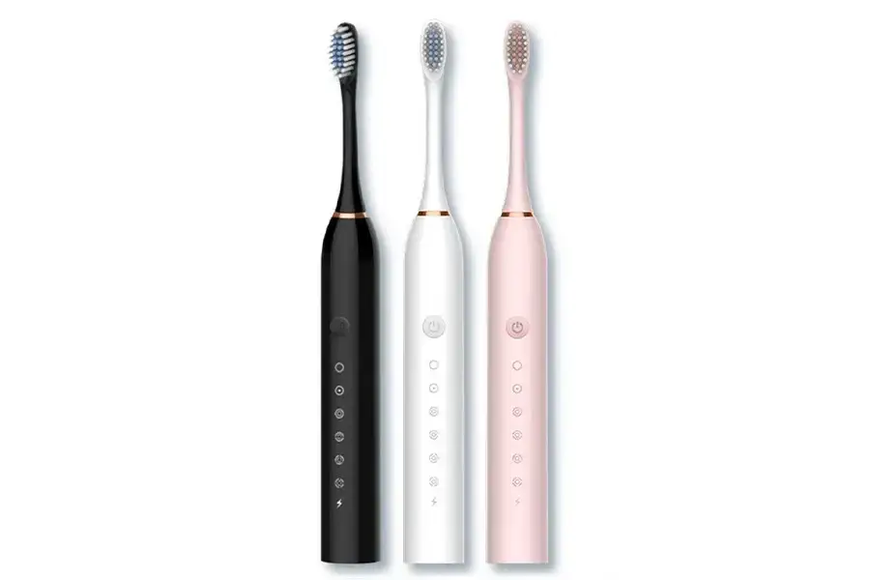 Рожева Електрична зубна щітка Sonic Toothbrush Х-3 ультразвукова акумуляторна 4 змінні насадки в комплекті Jam8575/1 фото