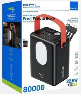 Портативний зарядний пристрій ACL PW-143 Fast PowerBank 80000 мАг Pah143 фото