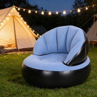 Надувне крісло AIR SOFA / Надувне велюрове крісло 80&times;80&times;67см Блакитний G6827/2 фото