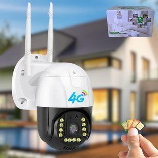 Камера зовнішнього відеоспостереження 4G Sim V380 PRO Вулична відеокамера IP 66 з нічною зйомкою JamV380 фото