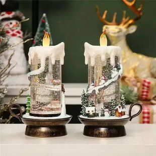 Новорічний музичний нічник-світильник XMAS 21020B Музична свічка зі Сніговиками sp3580 фото