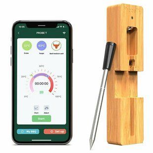 Цифровий Bluetooth термометр з керуванням через телефон, для м'яса, гриля та духовки MA-367 фото