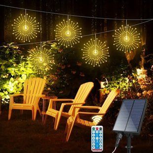 Світлодіодні кульові лампи Solar Starburst, світлодіодні вогні з дистанційним керуванням, 8 режимами Теплий білий 2053553 фото